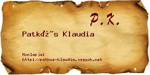 Patkós Klaudia névjegykártya