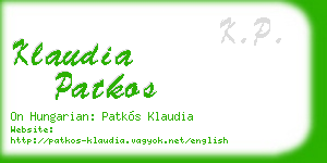klaudia patkos business card